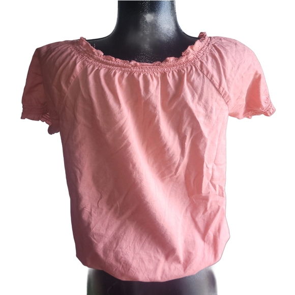Sonoma Pink Embroidered Peasant Boho Chic Short Sleeve Top S - Picture 5 of 6